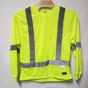 Schmidt Workwear Mens Size Medium 3M fluorescent green Reflective ANSI‎ 3 Tshirt